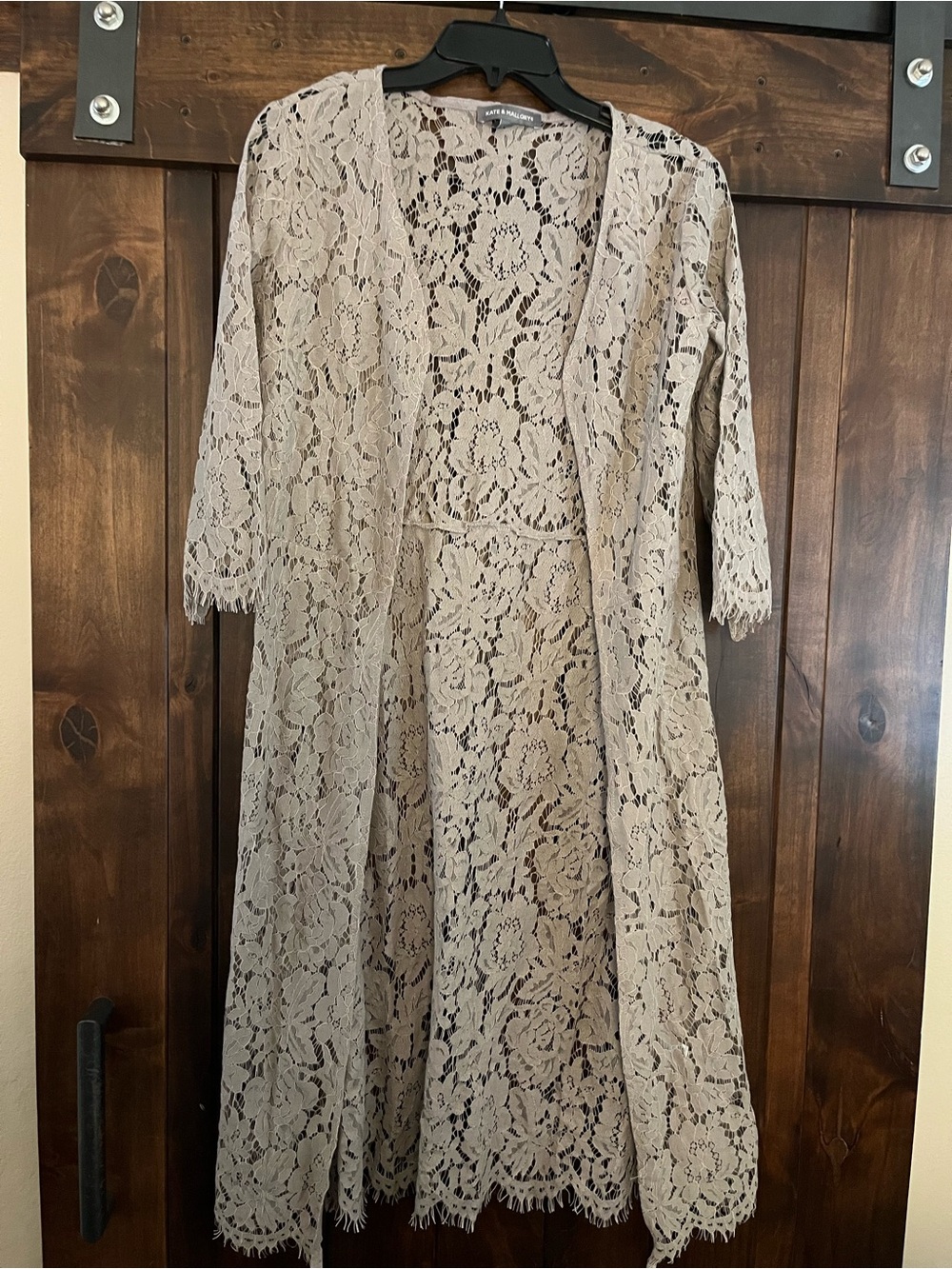 Kate & Mallory Taupe Floral Lace Top - Picture 2 of 7